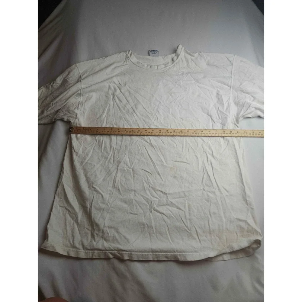 Pluma Vintage White Heavyweight Cotton T-Shirt Made in USA XXL Short Sleeve Mens